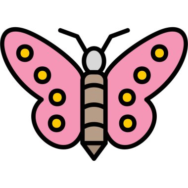 Kelebek. Web simgesi vektör illüstrasyonu