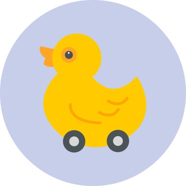 oyuncak ördek simgesi, vektör illüstrasyonu   