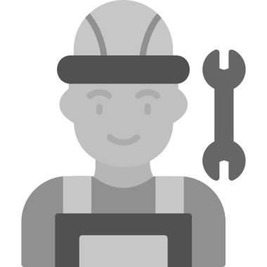 İşçi. Web simgesi basit tasarım