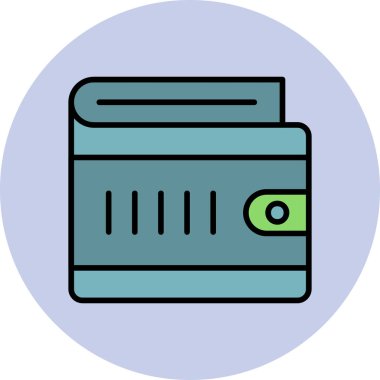 Cüzdan. Web simgesi basit illüstrasyon