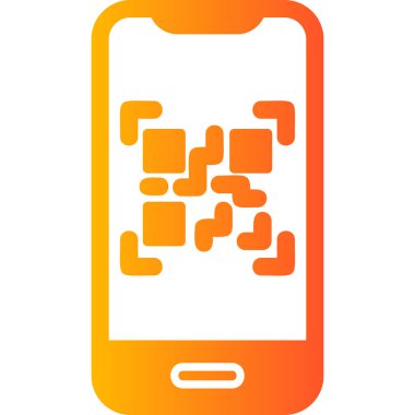 mobile phone icon. vector style is a flat iconic symbol with rounded angles, yellow color, white background