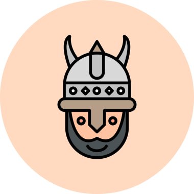 Şövalye Avatar 'ın düz vektör çizimi. Viking simgesi