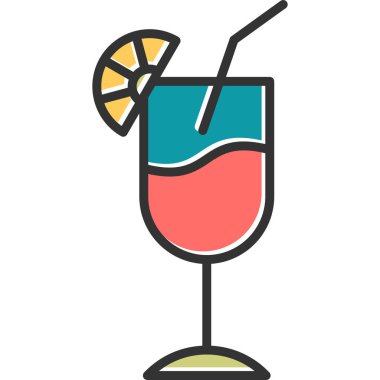 Kokteyl. Web simgesi basit illüstrasyon