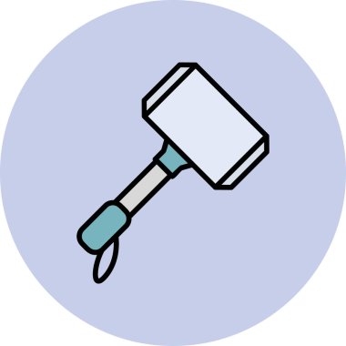 Çekiç simgesi. Web tasarımı için hukuk mahkemesi vektör simgelerinin basit çizimi