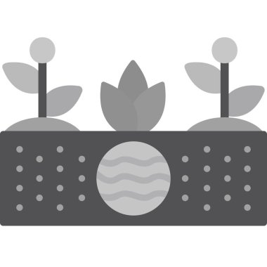 Toprak ve büyüyen bitkiler. Web simgesi basit illüstrasyon