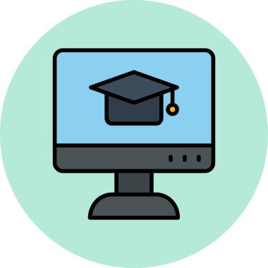 çevrimiçi öğrenme simgesi vektör illüstrasyonu