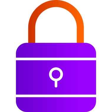 Asma kilit. Web simgesi vektör illüstrasyonu 