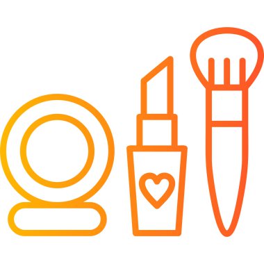 Makyaj simgesi, modern tasarım illüstrasyonu