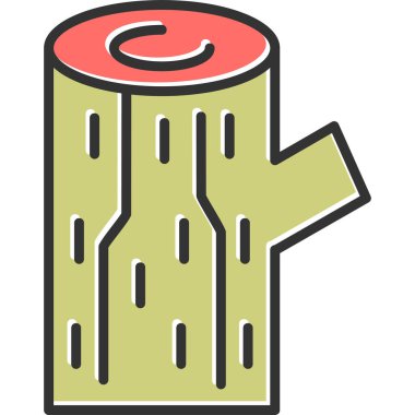 Ahşap ağ simgesi basit illüstrasyon 