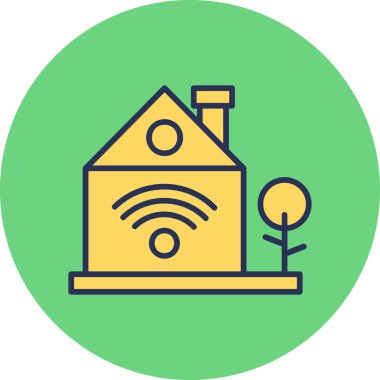 Akıllı ev. Web simgesi basit illüstrasyon