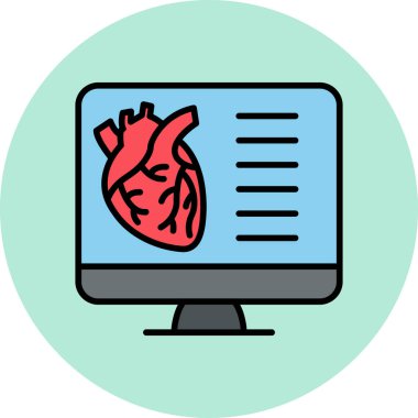 Heart Test Report icon modern vector illustration