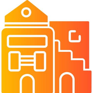 Bina. Web simgesi basit illüstrasyon