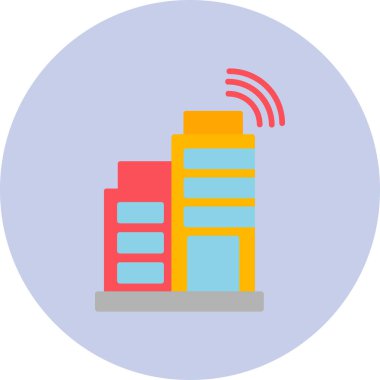 Akıllı şehir. Web simgesi basit tasarım