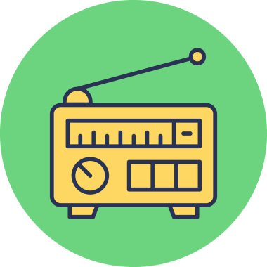 radyo, web basit simge illüstrasyonu