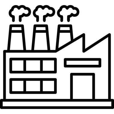 Fabrika modern simgesi, vektör illüstrasyonu