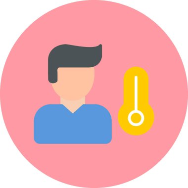 Sıcaklık belirtileri gösteren hasta çocuk. avatar illüstrasyonu 