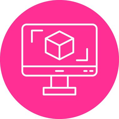 3d düz vektör simgesi