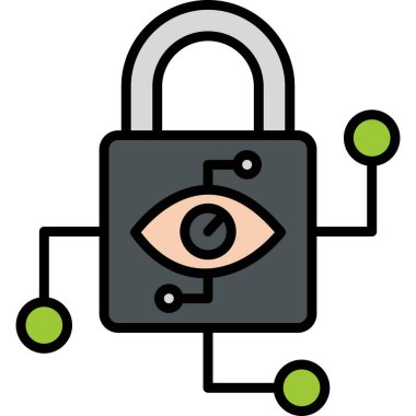 Asma kilit. Web simgesi vektör illüstrasyonu 