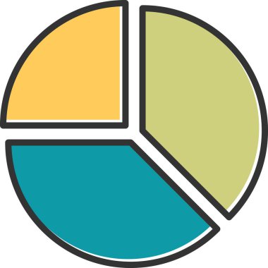 Pasta grafiği simgesi. düz tasarım biçimi. 