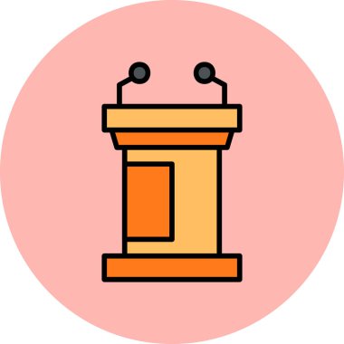 Podyum. Web simgesi basit bir illüstrasyon. Tribün simgesi