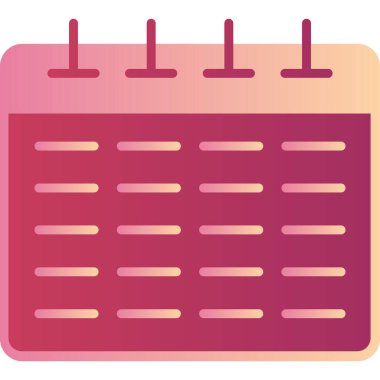 Takvim simgesi, vektör illüstrasyonu basit tasarım