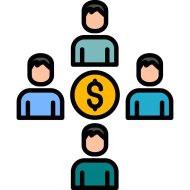 Kitle fonlaması web simgesi basit illüstrasyon