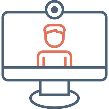 Video çağrısı modern simge, vektör illüstrasyonu