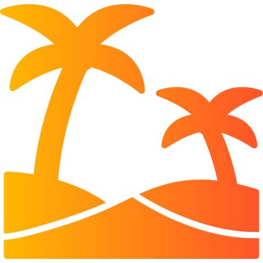 Tropik plaj ikonu. Basit web simgesi tasarımı. Vaha. 