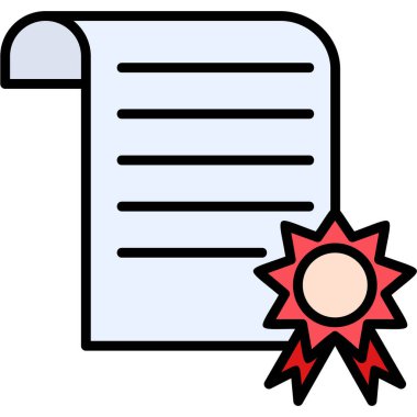 Sertifika. Diplomanın basit illüstrasyonu 