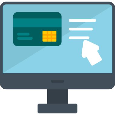 Çevrimiçi ödeme. Basit web illüstrasyonu