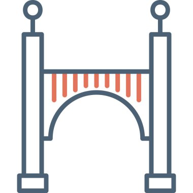 Köprü modern simgesi, vektör illüstrasyonu