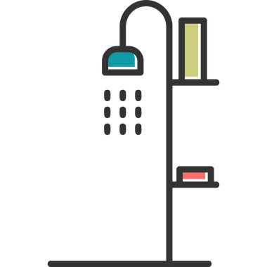 duş, web basit simge illüstrasyonu