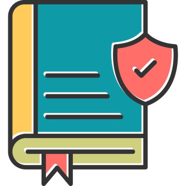 Kitap güvenliği simgesi, modern tasarım illüstrasyonu