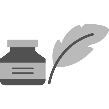 Quill ve mürekkep modern ikon vektör çizimi