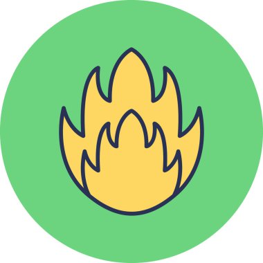 Basit alev logosu, Ateş vektörü illüstrasyonu