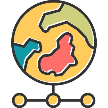 Dünya Sistemi. Web simgesi basit illüstrasyon