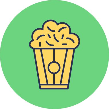 Popcorn modern simgesi, vektör illüstrasyonu