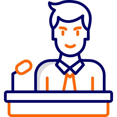 Basın toplantısı. Web simgesi vektör illüstrasyonu