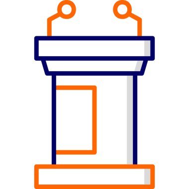 Podyum. Web simgesi basit bir illüstrasyon. Tribün simgesi