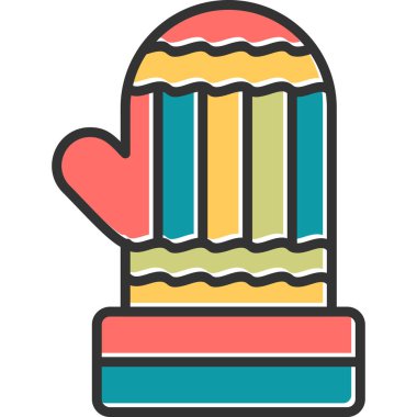 Mitten simgesi, web basit illüstrasyon