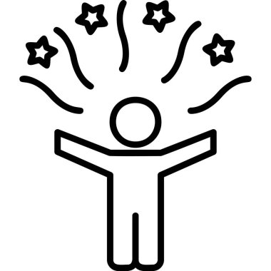 ayakta duran adam simgesi, web simgesi illüstrasyonu, kutlama