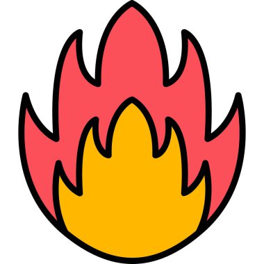 Basit alev logosu, Ateş vektörü illüstrasyonu