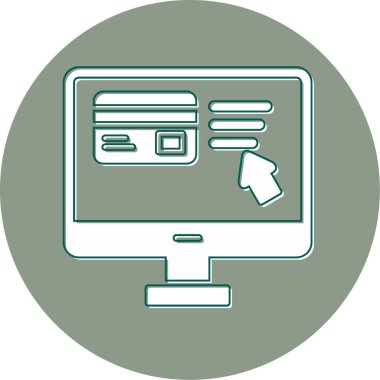 Çevrimiçi ödeme. Basit web illüstrasyonu