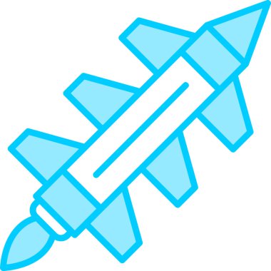 Missile Rocket icon in flat style. vector illustration