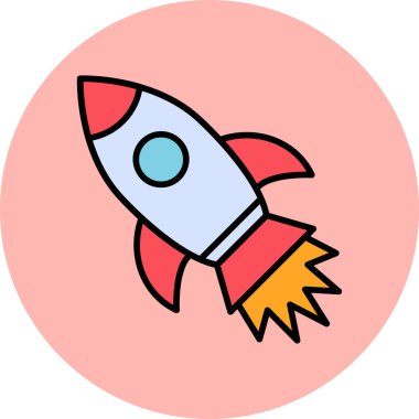 roket ikonu vektör illüstrasyonu