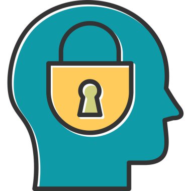 Güvenlik kilidi web simgesi basit illüstrasyon 