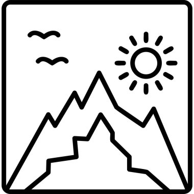 Doğa ikonu vektör illüstrasyonunun çizgi film fotoğrafı