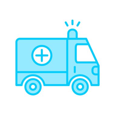 Ambulans. Web simgesi basit illüstrasyon 
