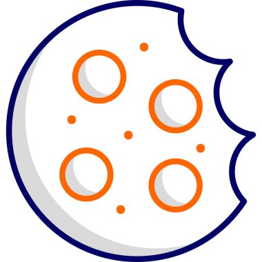 Kurabiye. Web simgesi basit illüstrasyon