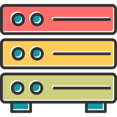 Sunucu. Web simgesi basit illüstrasyon